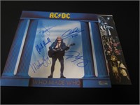 AC-DC WHO MADE WHO BAND SIGNED COVER COA