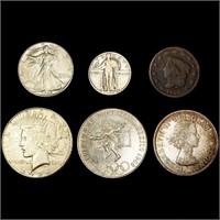 [6] Varied Coinage (1828, 1920, 1926-S, 1945-D,