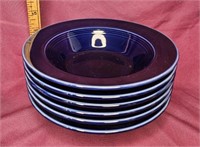 6 cobalt blue bowls