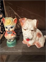 Dog and Cat Carnival plaster figurines