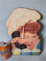 Wooden Cup Cake Pin Up Girl Clock
