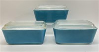 Vtg. Pyrex Blue Milk Glass Refrigerator Boxes