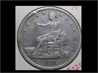 1876 .900 FINE SILVER TRADE DOLLAR