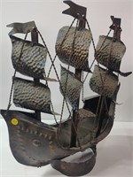 Vintage Metal 18" Pirate Ship