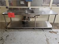 Stainless Steel Workbench w/ Associated Sink