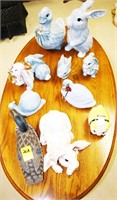 Rabbits, Swan, Ducks, Dog Resin Figures