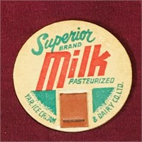 Superior Brand Milk Bottle Top (Vintage)