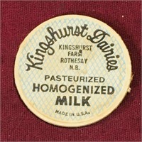 Kinghurst Dairies Milk Bottle Top (Vintage)