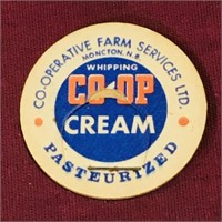 Co-op Farm Cream Milk Bottle Top (Vintage)