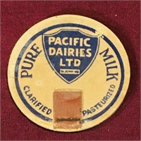 Pacific Dairies Ltd. Milk Bottle Top (Vintage)