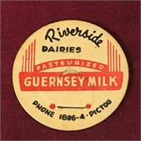Riverside Dairies Milk Bottle Top (Vintage)