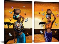 Vintage African Woman Wall Art 24x36