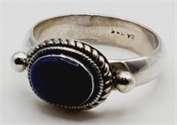 (N) Southwestern Sterling Silver Lapis Ring (size