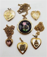 (N) Goldtone Lockets (1" and 1-1/4") and