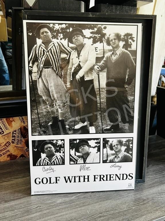Three stooges Golf with Friends hardmount poster
