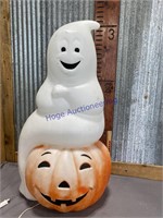 GHOST ON PUMPKIN BLOW MOLD, 35"T