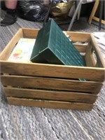 Wooden crate with contents