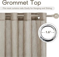AMPHIWELL Natural Sheer Curtains 102 Inches Long,