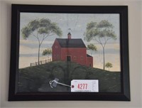 Lot #4277 - Framed Warren Kimble print of barn