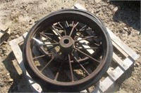 (2) Steel Wheels w/ Hard Rubber Tires, Approx 31"