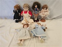 6 Porcelain Jointed Dolls