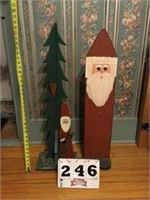 Wooden Christmas decorations, 34" tall