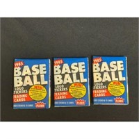 (3) 1985 Fleer Baseball Unopened Wax Packs