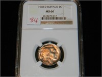 1938-D Buffalo Nickel NGC MS66