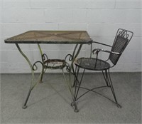 Metal Patio Table W/ Chair
