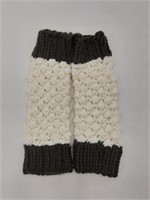 Leg Warmers Knit white & grey
