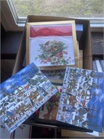 Two boxes of Christmas Cards Several boxes of