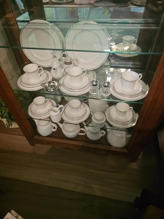 Set of vintage dishes inside cabinet 1986 Royal