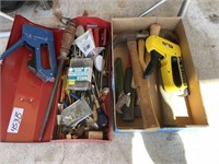 TOOL BOX, STAPLER, HAMMERS AND MORE
