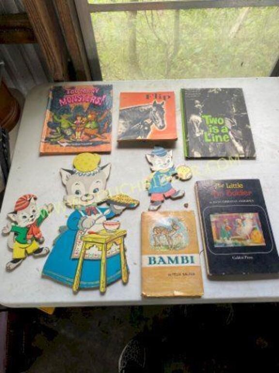 Vintage Kids Books and Wall Decorations