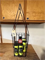 TENNIS BALL CARRIER & 8 TUBES OF WILSON BALLS