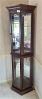 Lighted curio cabinet 20" x 6' tall