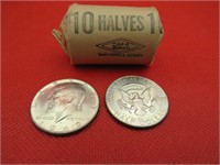 1969 USA Lot 10 Half Dollar 50 Cent Coin Roll EX