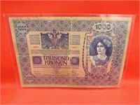 1902 Budapest Oversize Banknote Oesterreich Money