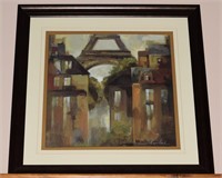 Signed Parisienne Scene Framed Fine Art Print