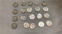 20 Franklin half dollars