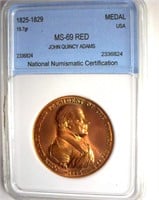 1825-1829 Medal NNC MS69 RD John Quincy Adams
