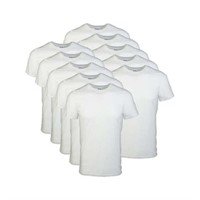 Gildan Adult Men's Tag Free  Crew T-shirts  White