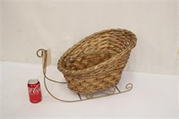 Wicker Sleigh w/ Metal Slides