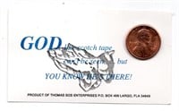 1991 US God Counterstamped Penny