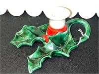Christmas Holly Taper Candle Holder