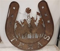 Metal Horseshoe Texas sign