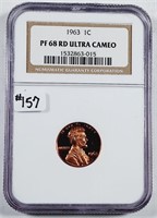1963  Lincoln Cent   NGC PF-68 RD UC
