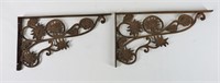 2 Vintage Metal Corbel Brackets 8" x 13"