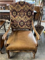 Accent Arm Chair w/ Leather Seat