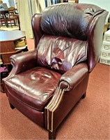 Burgundy Wingback Recliner by Hancock & Moore